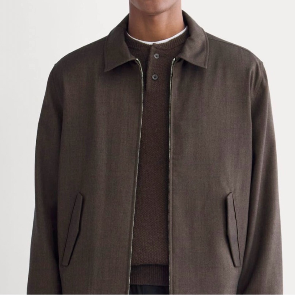 Everlane Men's Dark Brown Zip Shirt Jacket
